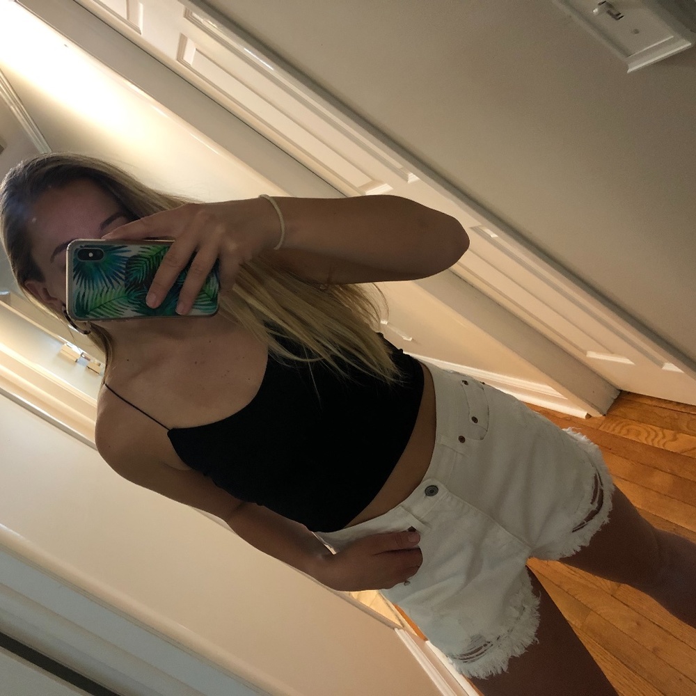 White High Waisted Shorts